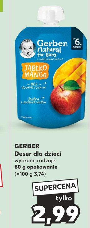 Gerber Jabłko mango po 6. miesiącu 80 g niska cena