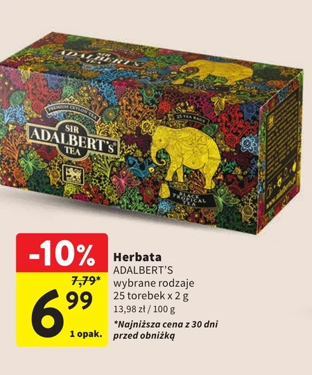 Adalbert's Tea Black Tropical Tea Herbata czarna 50 g (25 x 2 g)