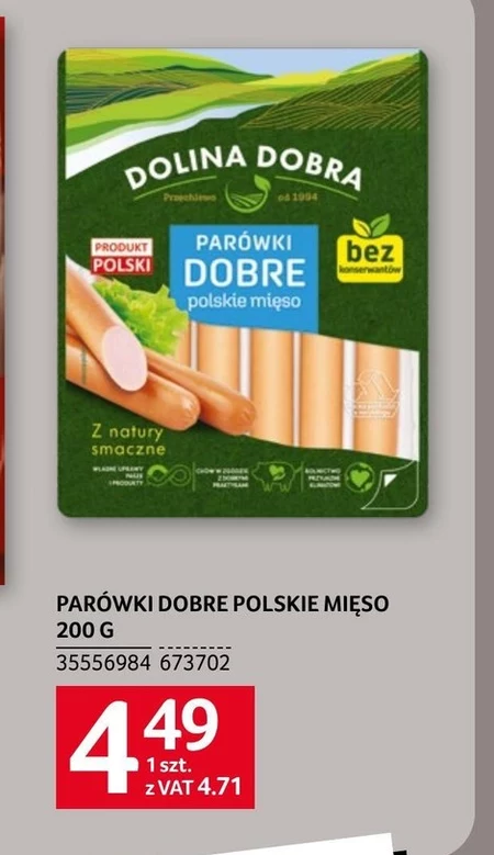 Dolina Dobra Parówki dobre polskie mięso 225 g
