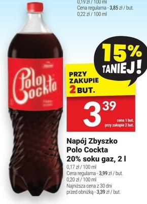 Polo Cockta Napój gazowany o smaku cola 2 l niska cena