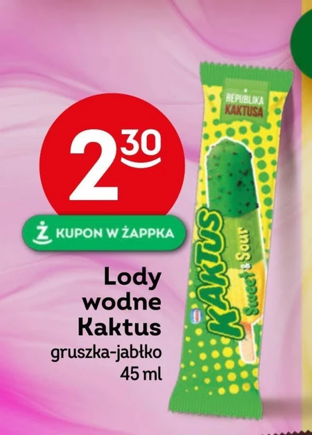 Kaktus Gibek Lody wodne o smaku jabłkowym z polewą o smaku gumy balonowej 45 ml