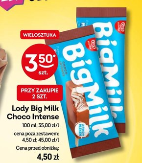 Big Milk Choco Intense Lody 100 ml niska cena