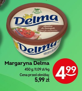 Delma Margaryna półtłusta o smaku masła 450 g niska cena