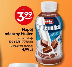 Müller Müllermilch Napój mleczny o smaku czekoladowym 400 g niska cena