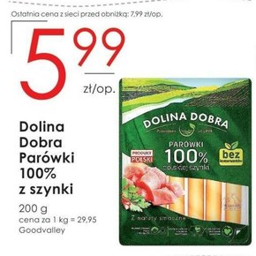 Dolina Dobra Parówki 100 % polskiej szynki 200 g niska cena
