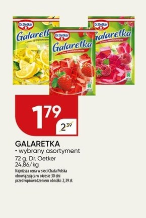 Dr.Oetker Galaretka o smaku wiśniowym 72 g niska cena