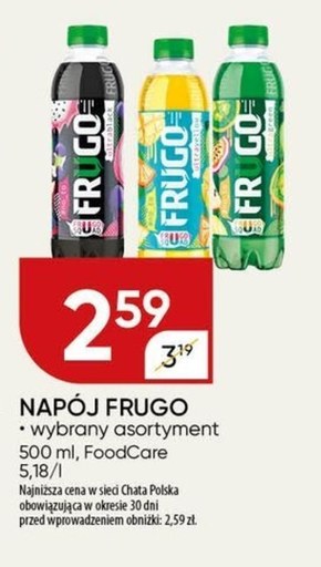 Frugo Ultragreen Napój wieloowocowy niegazowany 500 ml niska cena