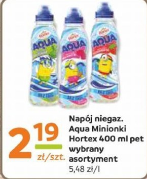 Hortex Aqua Napój o smaku truskawkowym 400 ml niska cena
