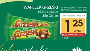 Grześki Orzechowe Wafel przekładany kremem orzechowym w czekoladzie mlecznej 36 g niska cena