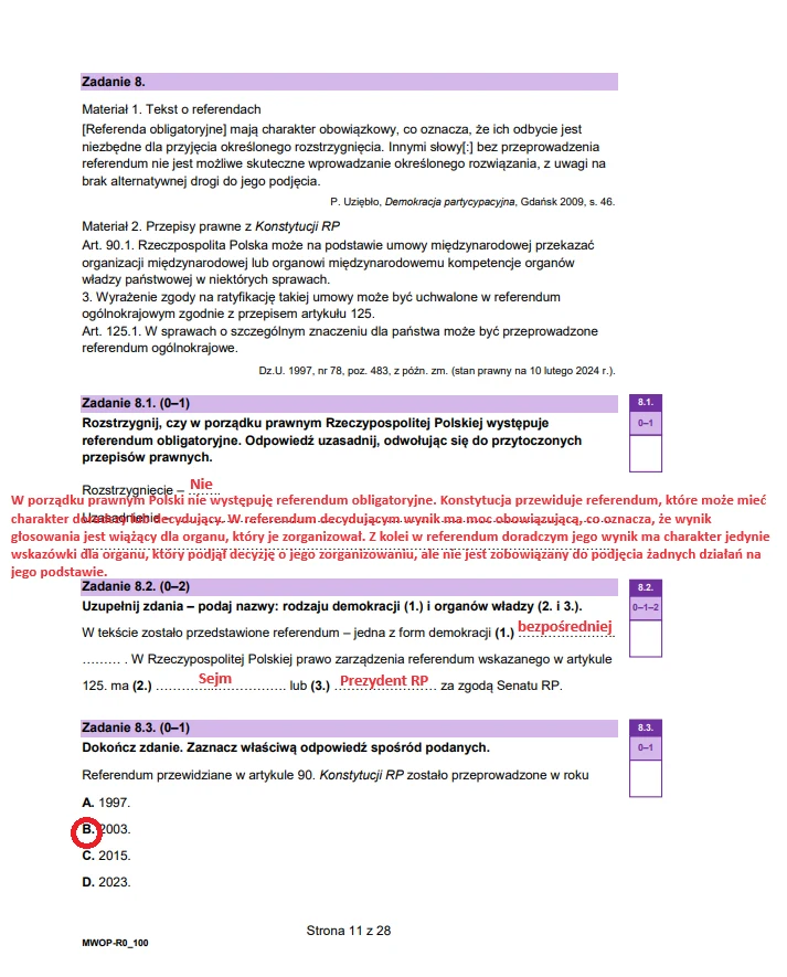 Matura 2024. WOS - poziom rozszerzony. Arkusz CKE i odpowiedzi - strona 11 Matura 2024. WOS - poziom rozszerzony. Arkusz CKE i odpowiedzi - strona 11