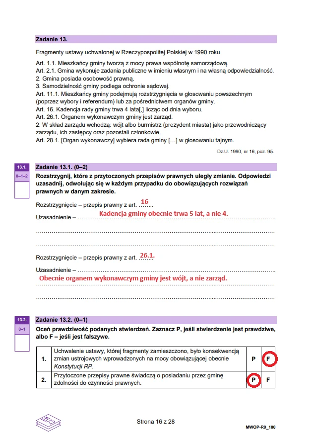 Matura 2024. WOS - poziom rozszerzony. Arkusz CKE i odpowiedzi - strona 16 Matura 2024. WOS - poziom rozszerzony. Arkusz CKE i odpowiedzi - strona 16