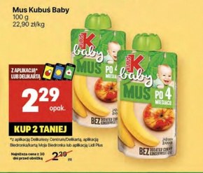 Kubuś Baby Mus po 4 miesiącu jabłko banan 100 g niska cena