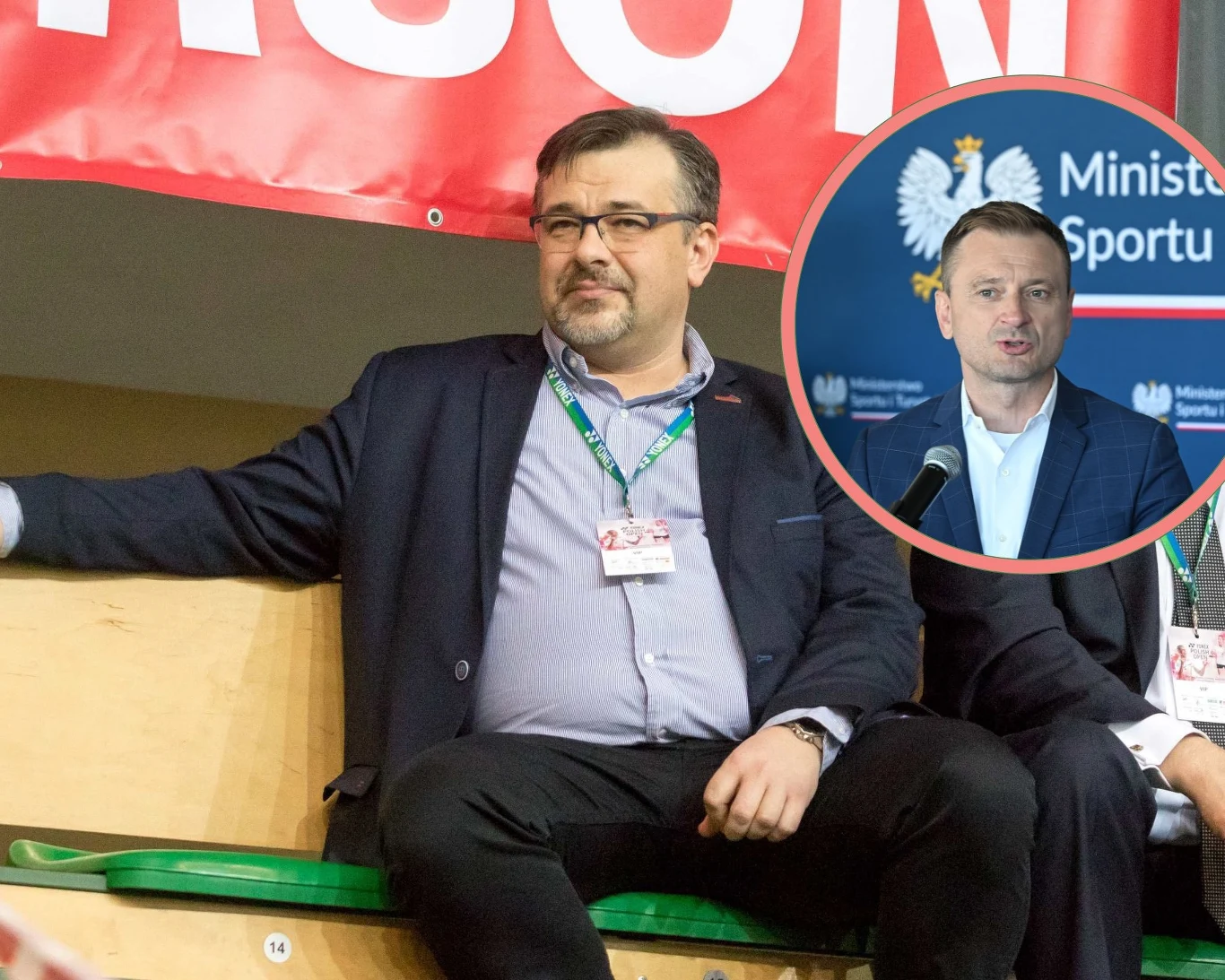 Marek Krajewski, prezes Polskiego Związku Badmintona i Sławomir Nitras, minister sportu i turystyki (w ramce) Marek Krajewski, prezes Polskiego Związku Badmintona i Sławomir Nitras, minister sportu i turystyki (w ramce)