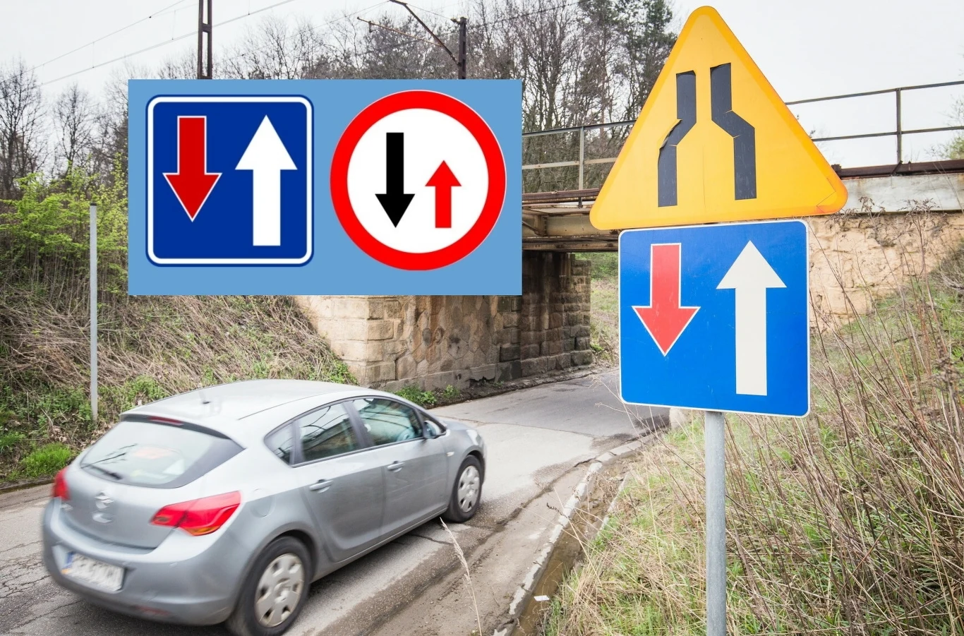 Znak „pierwszeństwo dla nadjeżdżających z przeciwka” Znak „pierwszeństwo dla nadjeżdżających z przeciwka”