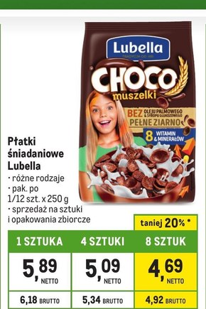 Lubella Mlekołaki Choco muszelki Zbożowe muszelki o smaku czekoladowym 250 g niska cena