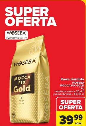 Woseba Mocca Fix Gold Kawa palona ziarnista 1000 g niska cena