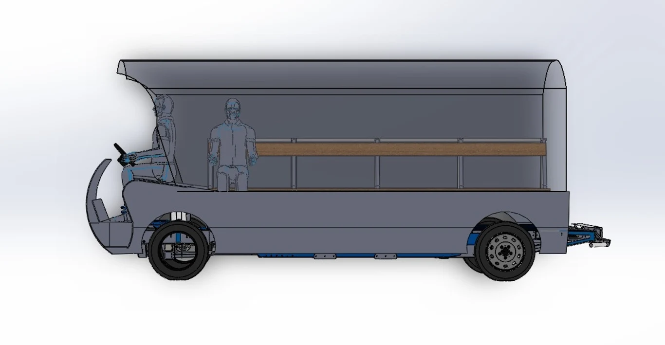 Przykładowy pojazd do transportu turystów zabudowany na platformie EAGLE z Innovation A.G / fot. Innovation A.G. Przykładowy pojazd do transportu turystów zabudowany na platformie EAGLE z Innovation A.G / fot. Innovation A.G.