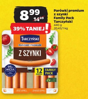 Tarczyński Family Pack Parówki premium z szynki 440 g (2 x 220 g) niska cena