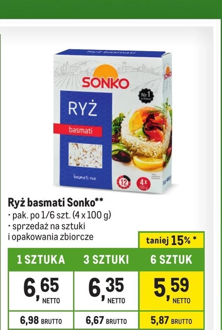 Sonko Ryż basmati 400 g (4 x 100 g)
