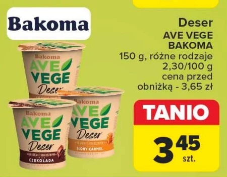 Bakoma Ave Vege Deser na kremie kokosowym smak słony karmel 150 g