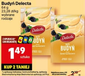 Delecta Duży budyń smak malinowy 64 g niska cena