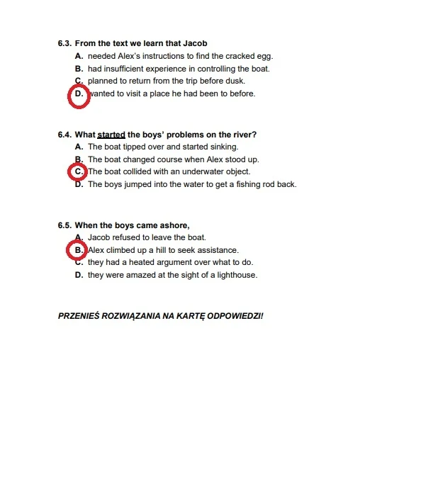Rozwiązania - arkusz CKE - formuła 2015, język angielski 