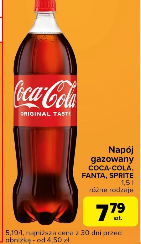 Coca-Cola Napój gazowany 1,5 l - promocja Carrefour Express - Ding.pl
