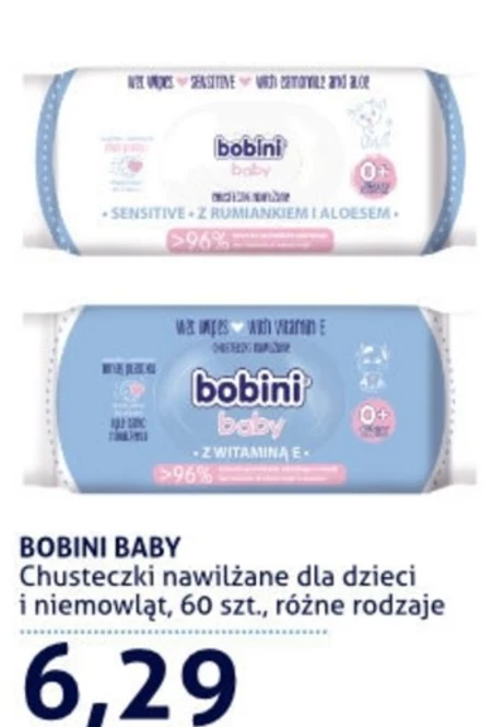 bobini Baby Sensitive Chusteczki nawilżane 60 sztuk