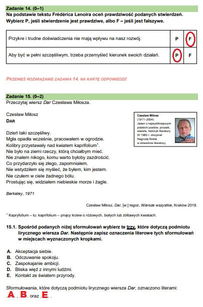 Egzamin ósmoklasisty 2024: Język polski. Arkusz CKE i odpowiedzi - strona 14 Egzamin ósmoklasisty 2024: Język polski. Arkusz CKE i odpowiedzi - strona 14