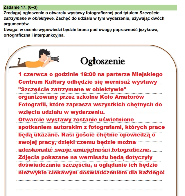 Egzamin ósmoklasisty 2024: Język polski. Arkusz CKE i odpowiedzi - strona 16 Egzamin ósmoklasisty 2024: Język polski. Arkusz CKE i odpowiedzi - strona 16