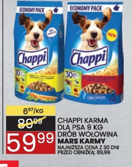 Chappi Sucha karma dla dorosłych psów z drobiem i warzywami 9 kg