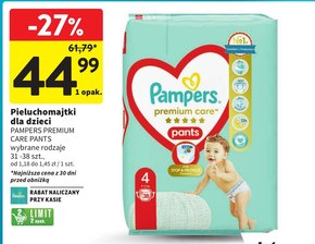 Pampers Premium Care Pieluchomajtki, rozmiar 4, 38 sztuk, 9kg-15kg niska cena