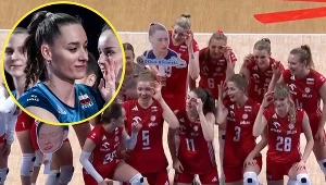 Polskie siatkarki po meczu wsparły Olivię Różański (w kółku)