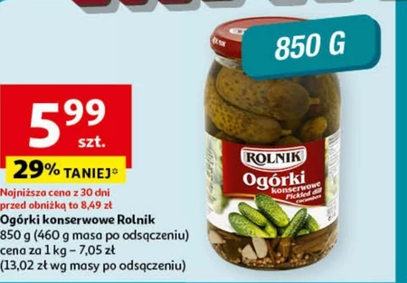 Rolnik Ogórki konserwowe 850 g