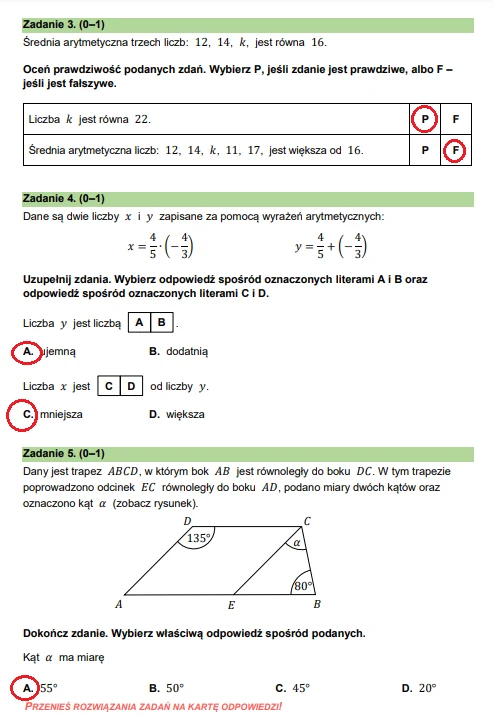 Egzamin ósmoklasisty 2024: Matematyka. Arkusz CKE i odpowiedzi - strona 6 Egzamin ósmoklasisty 2024: Matematyka. Arkusz CKE i odpowiedzi - strona 6