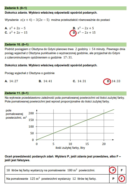 Egzamin ósmoklasisty 2024: Matematyka. Arkusz CKE i odpowiedzi - strona 10 Egzamin ósmoklasisty 2024: Matematyka. Arkusz CKE i odpowiedzi - strona 10
