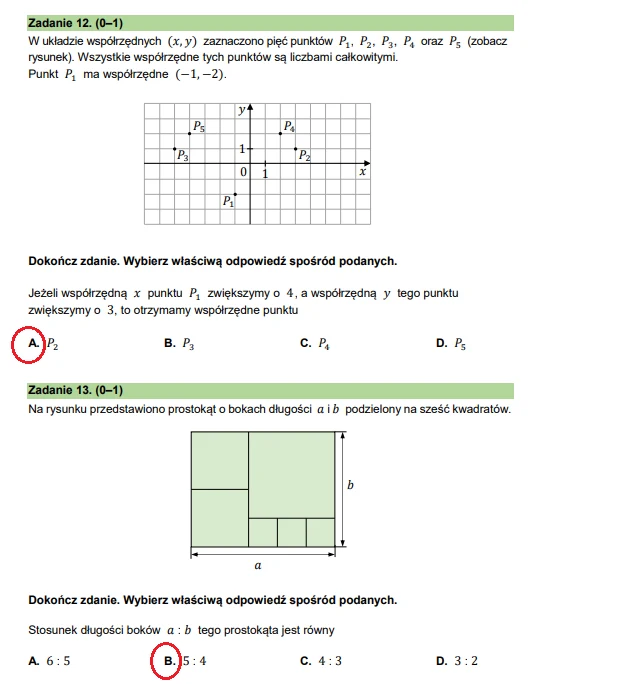 Egzamin ósmoklasisty 2024: Matematyka. Arkusz CKE i odpowiedzi - strona 12 Egzamin ósmoklasisty 2024: Matematyka. Arkusz CKE i odpowiedzi - strona 12