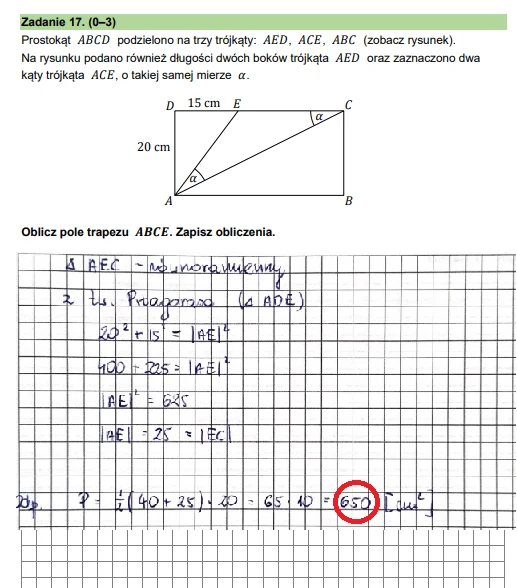 Egzamin ósmoklasisty 2024: Matematyka. Arkusz CKE i odpowiedzi - strona 17 Egzamin ósmoklasisty 2024: Matematyka. Arkusz CKE i odpowiedzi - strona 17