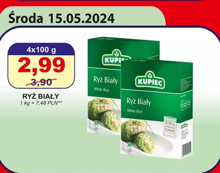Kupiec Ryż biały 400 g (4 x 100 g)