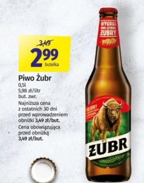 Żubr Piwo jasne 500 ml niska cena