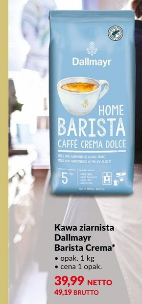 Dallmayr Home Barista Caffe Crema Dolce Kawa ziarnista 1000 g niska cena