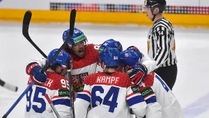 Radość Czechów w meczu z Danią