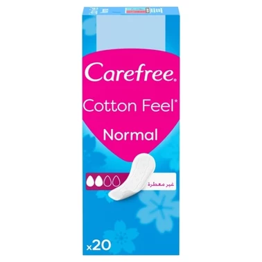 Carefree Cotton Feel Normal Wkładki higieniczne bezzapachowe 20 sztuk - 0