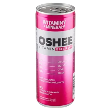 Oshee Vitamin Energy Napój gazowany o smaku pomarańczowym 250 ml - 0