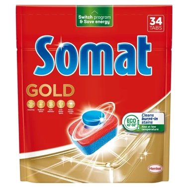 Somat Gold Tabletki do mycia naczyń w zmywarkach 598,4 g (34 sztuki) - 0