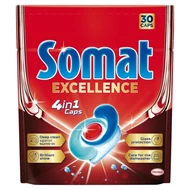 Somat Excellence 4 in 1 Caps Kapsułki do mycia naczyń w zmywarkach 570 g (30 sztuk)