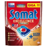 Somat Excellence Premium 5 in 1 Caps Kapsułki do mycia naczyń w zmywarkach 1053 g (54 sztuki)