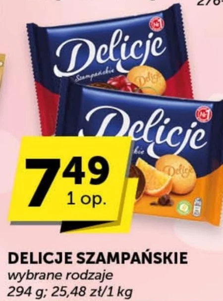 Delicje Szampańskie Biszkopty z galaretką pomarańczową oblewane czekoladą 294 g
