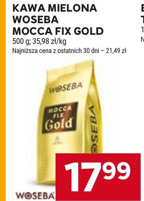 Woseba Mocca Fix Gold Kawa palona mielona 500 g niska cena