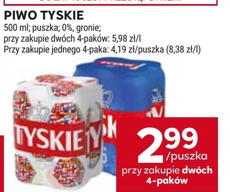 Tyskie Piwo bezalkoholowe 2 l (4 x 0,5 l)